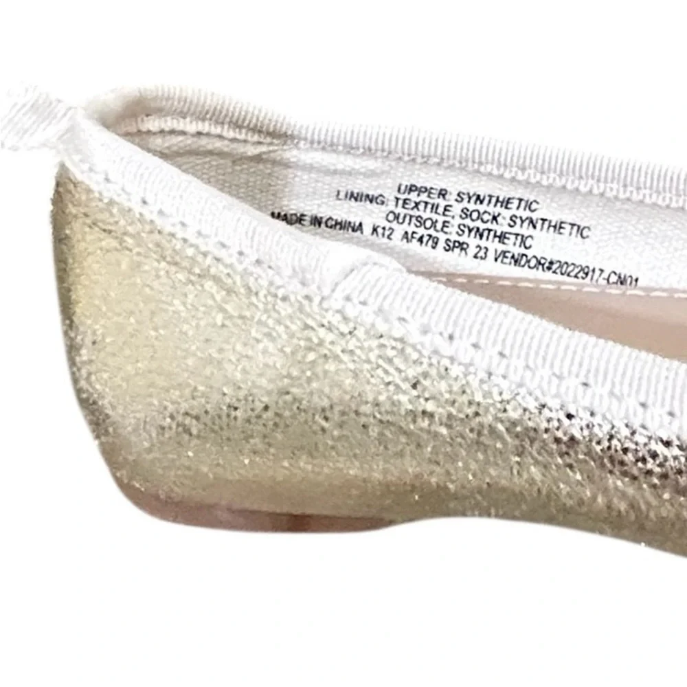 J. Crew Crewcuts Gold ballet slip on Dress Shoes with mini bow size 12(girls)